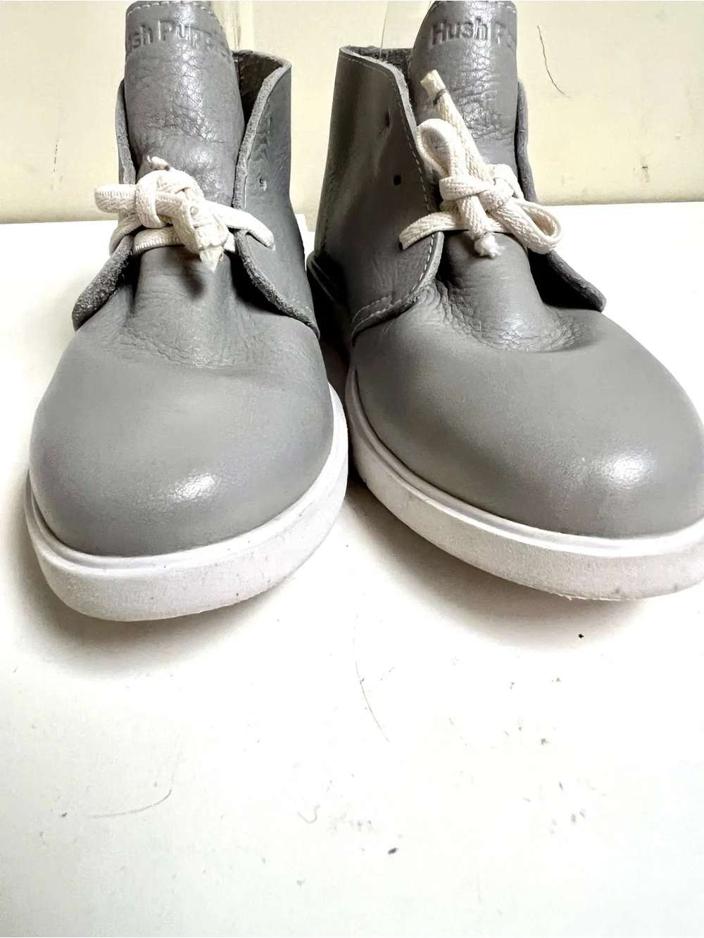 Hush Puppies 6M Women's The Everyday Chukka boots vapor grey leather preppy chic